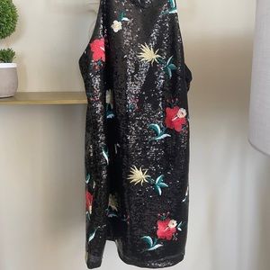 Forever 21 / Black Floral Sequins Dress